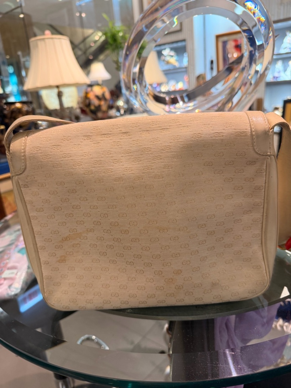 Vintage Gucci Medium Cream Shoulder Bag - Picture 6 of 7